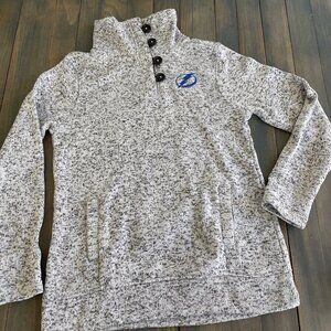NHL Tampa Bay Lightning Mock Neck Gray Womens Sweater - Size M 8/10 (M9)